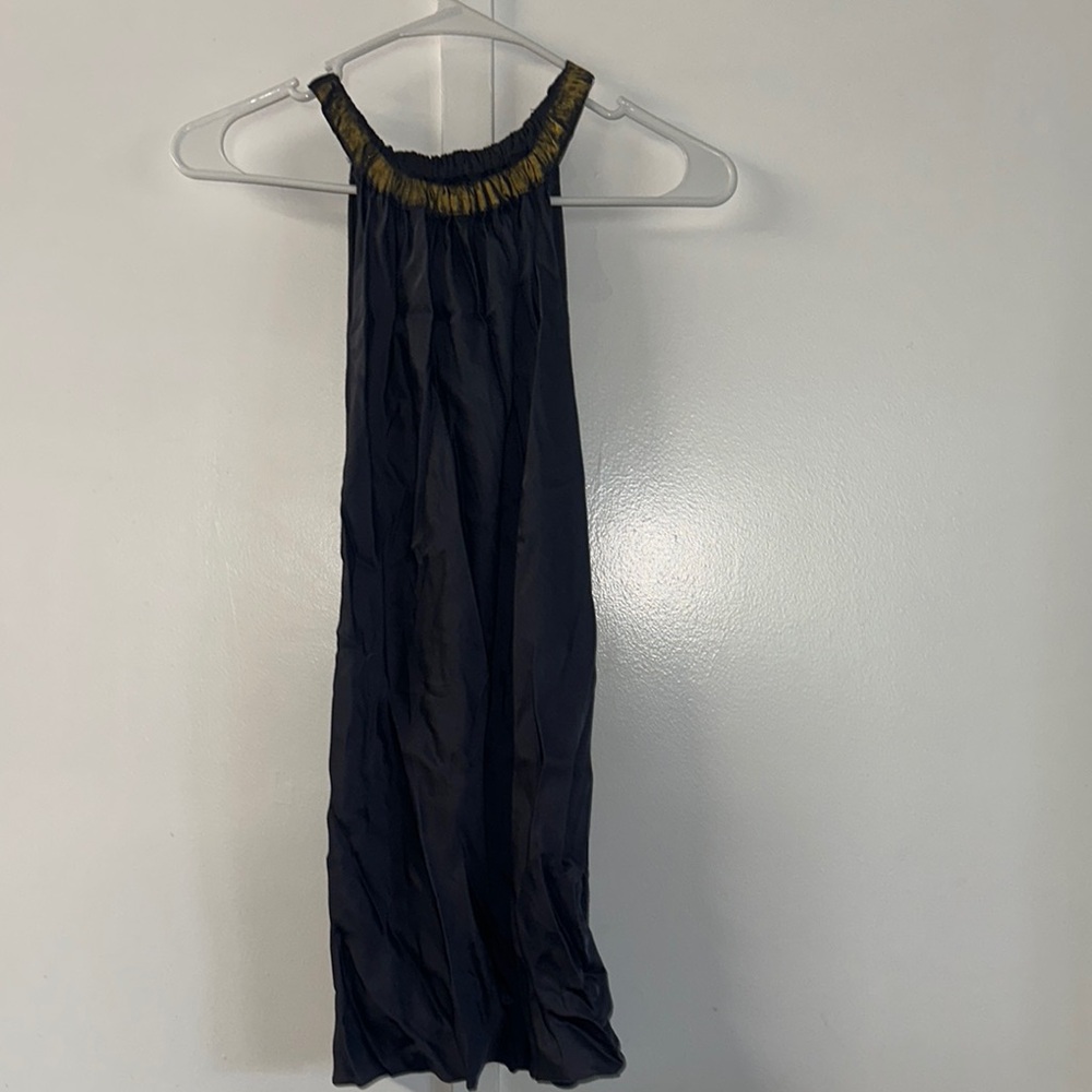 Elegant Black Dress with Gold Accents